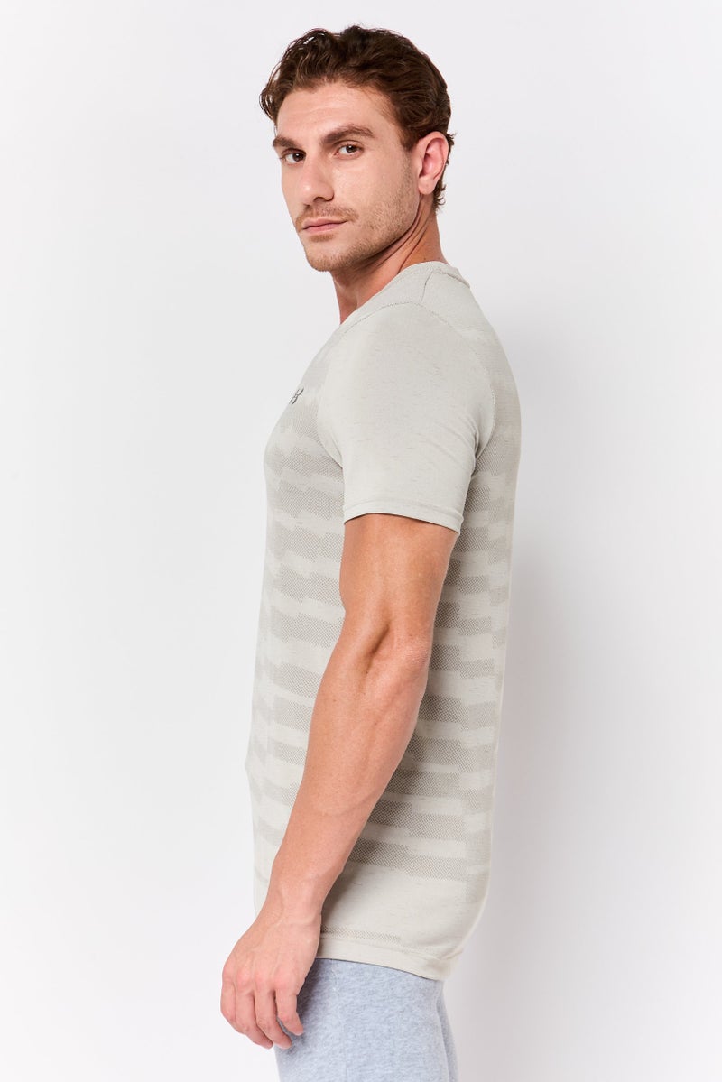 UNDER ARMOUR Men Fitted Short Sleeve Training T-Shirt, Grey - Image 3