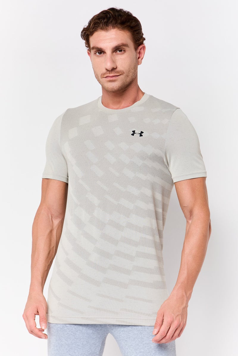 UNDER ARMOUR Men Fitted Short Sleeve Training T-Shirt, Grey - Image 1