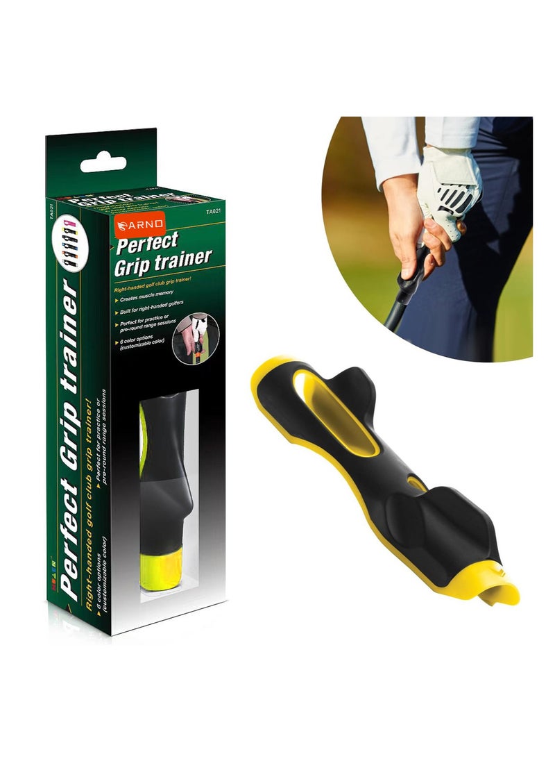 ARNOTEC Golf Grip Trainer Attachment for Right-Handed Golfers – Swing Training Aid to Improve Hand Positioning & Muscle Memory – Fits Standard/Mid-Size Grips – Portable Golf Posture Corrector for All Skill Levels  - Image 1