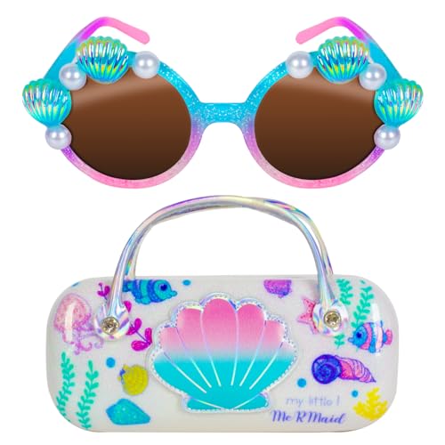 PinkSheep Sunglasses for Girls, Baby Kids Polarized Sunglass with Case, Shell Glasses UV400 Protection Plastic Frame - Image 1