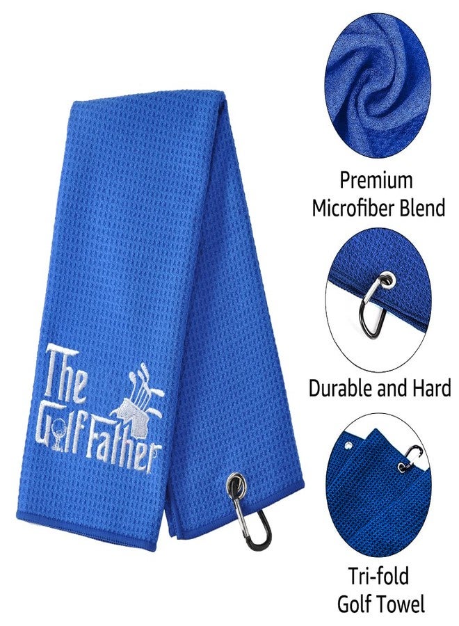 TOUNER The Golf Father Golfing Towel with Clip Embroidered Funny Gentleman Golfer Gifts, Golf Bag Towel Gifts for Male Golfer, Christmas Retirement Birthday Present for Dad from Son Daughter - Image 3