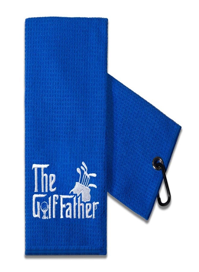 TOUNER The Golf Father Golfing Towel with Clip Embroidered Funny Gentleman Golfer Gifts, Golf Bag Towel Gifts for Male Golfer, Christmas Retirement Birthday Present for Dad from Son Daughter - Image 1