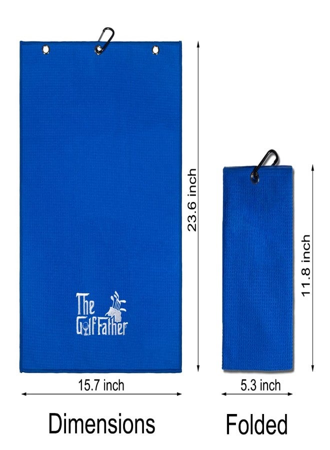 TOUNER The Golf Father Golfing Towel with Clip Embroidered Funny Gentleman Golfer Gifts, Golf Bag Towel Gifts for Male Golfer, Christmas Retirement Birthday Present for Dad from Son Daughter - Image 2