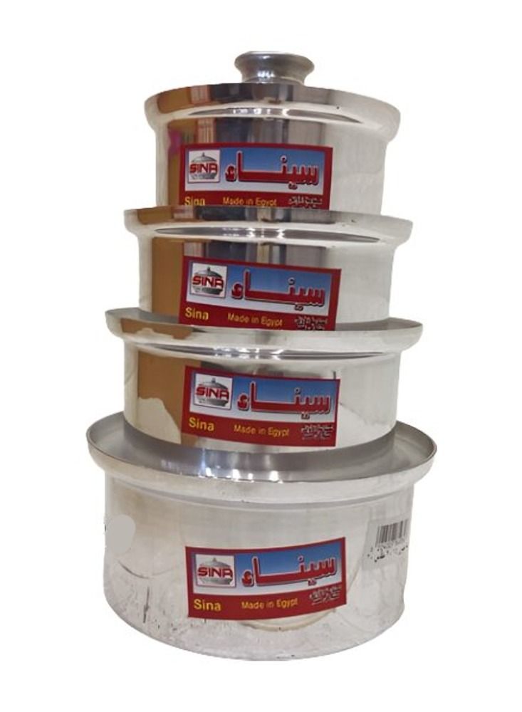 Sina 4-Piece Cookware Pot Set Silver - Image 3