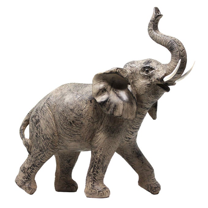 Large 13 African Elephant Statue Gifts for Women Big Elephant Decor Scuplture with Trunk Up for Home Decor