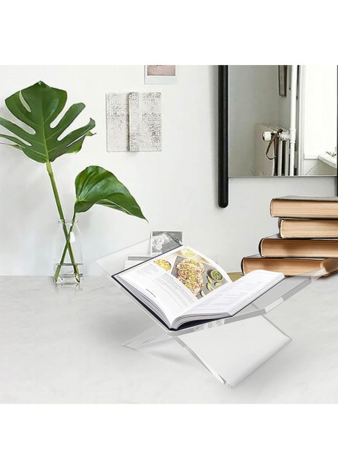 Acrylic Book Stand - Clear Open Book Display Stand for Recipe Cookbooks, Reading, Documents, Textbook - Image 3