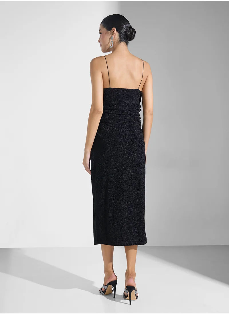 جينجر Strappy Draped Slip Dress