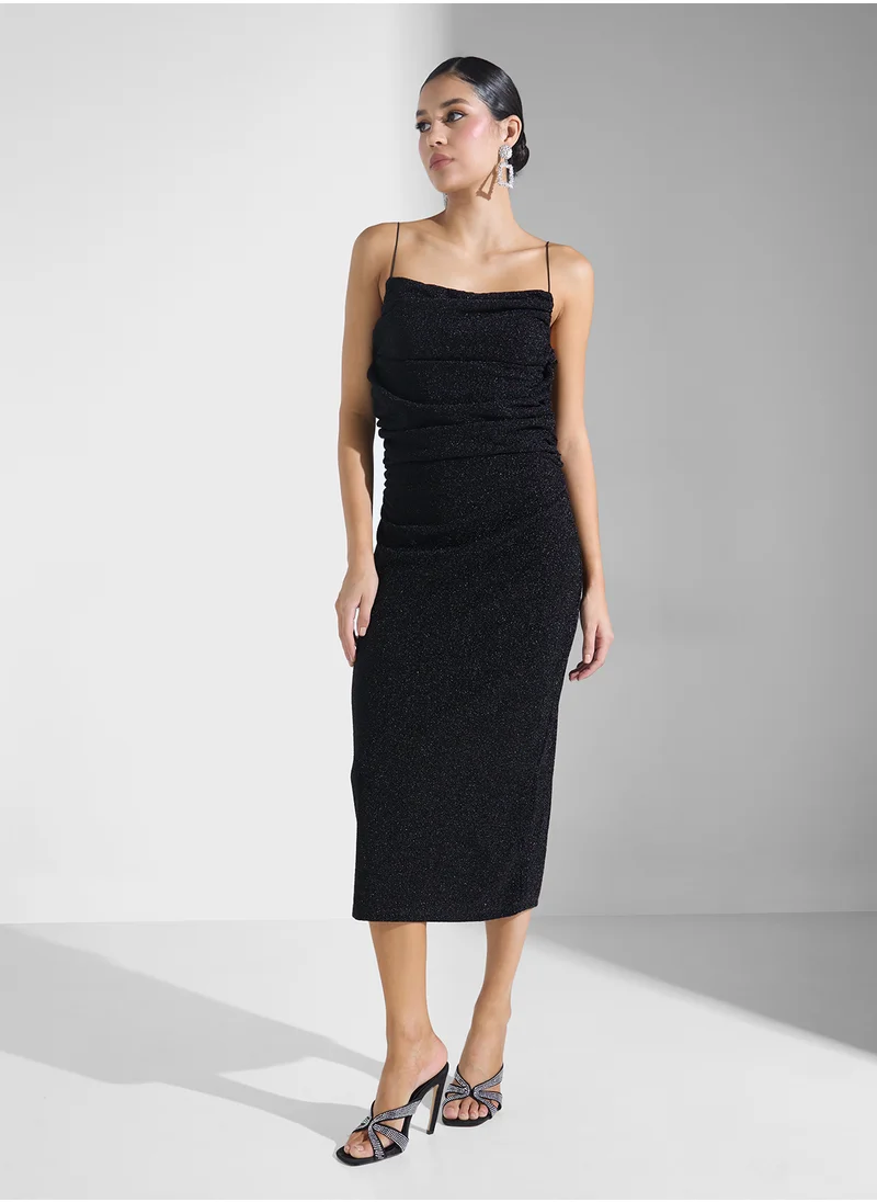 جينجر Strappy Draped Slip Dress