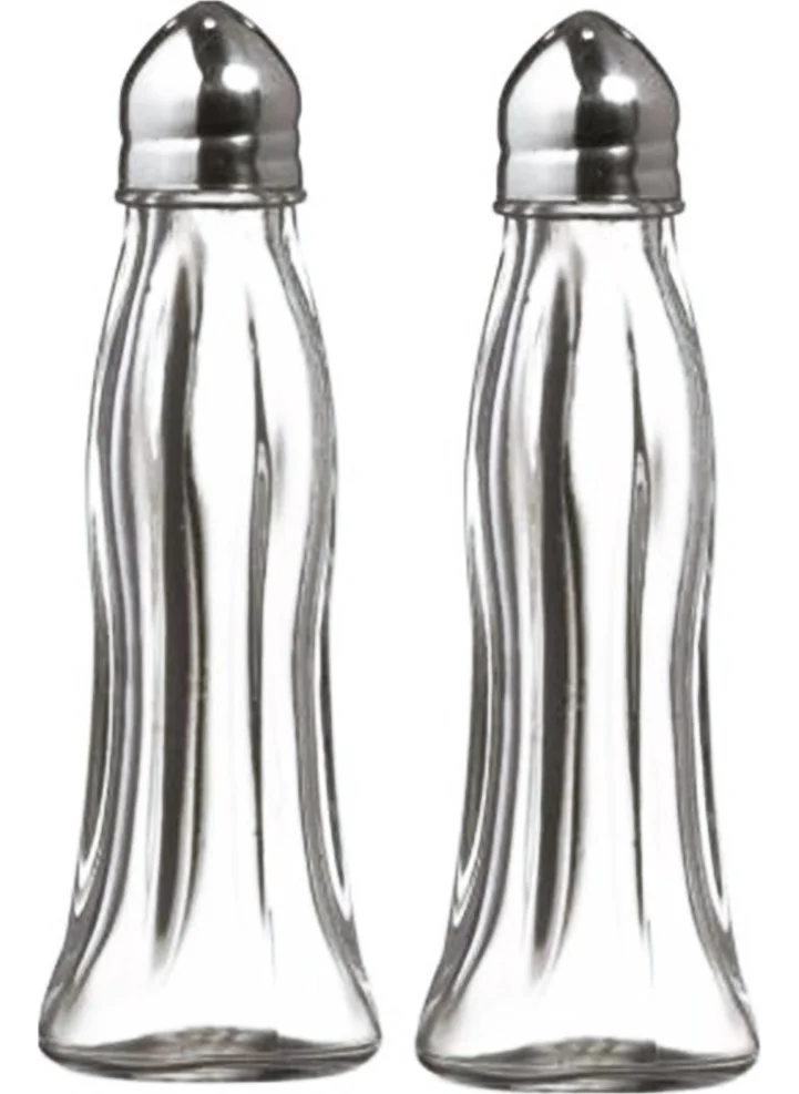 Paşabahçe 35 ml Glass Salt Shaker with Metal Head - Pepper Shaker - 12 cm -80030