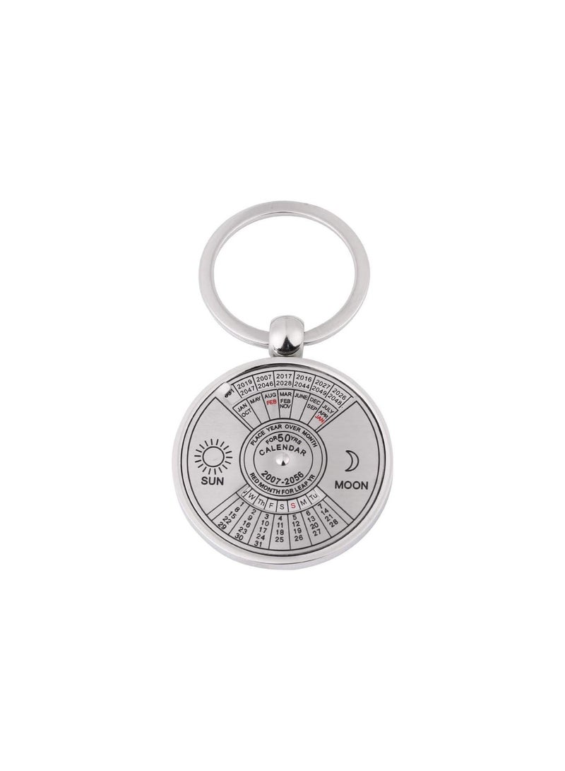 GGOOT Perpetual Calendar Circular 50 Years from 2007 to 2056 Car Key Chain Cute Key Ring Keychain Best Birthday for Dad, Mom, Husband, Boyfriend - Image 1