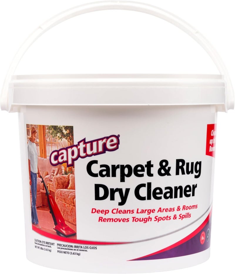 Capture Carpet & Rug Dry Cleaner w/Resealable lid - Home, Car, Dogs & Cats Pet Carpet Cleaner Solution - Strength Odor Eliminator, Stains Spot Remover, Non Liquid & No Harsh Chemical (8 Pound) - Image 1