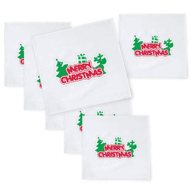 Khakee 6 Pcs Christmas Theme Tafta Silk Table Napkins 10x 10 for Xmas Decoration Christmas OrnamentsChristmas Gift npxmas234P - Image 1