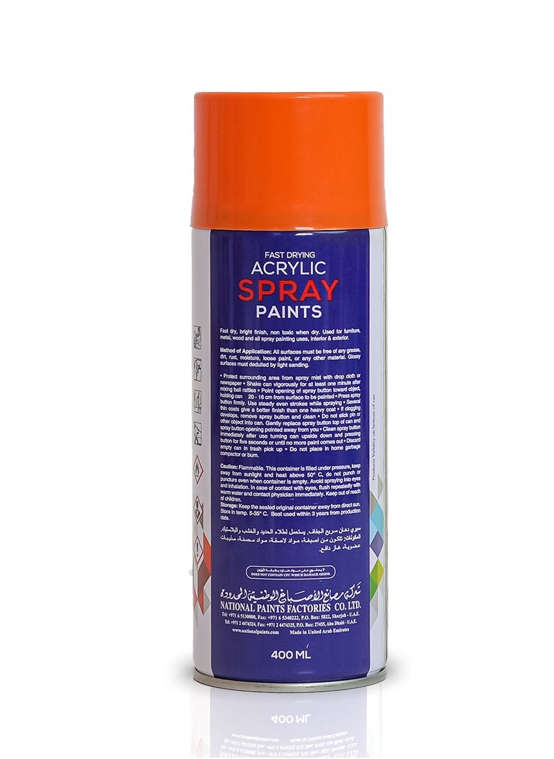 NATIONAL PAINTS - Fast Drying Acrylic Spray Paint - ORANGE 318 - Image 1