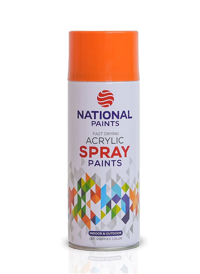 NATIONAL PAINTS - Fast Drying Acrylic Spray Paint - ORANGE 318 - Image 1