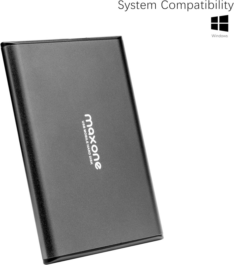 Maxone 500GB Ultra Slim Portable External Hard Drive HDD USB 3.0 - Charcoal Grey - Image 2