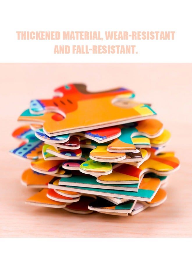 بيوند قطعتان من ألغاز الصور المقطوعة للأطفال، ألعاب ألغاز سلسلة حديقة الحيوان ووحيد القرن، ألعاب ألغاز الصور المقطوعة للأطفال والبنات (ملونة) - Image 5