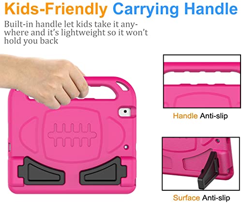 BMOUO Kids Case for iPad 6th/5th Generation (iPad 9.7-inch, 2017/2018), iPad 9.7/Air 2 Case with Screen Protector, Shockproof Handle Stand iPad 6th 5th Generation Case for Kids, Rose - Image 4