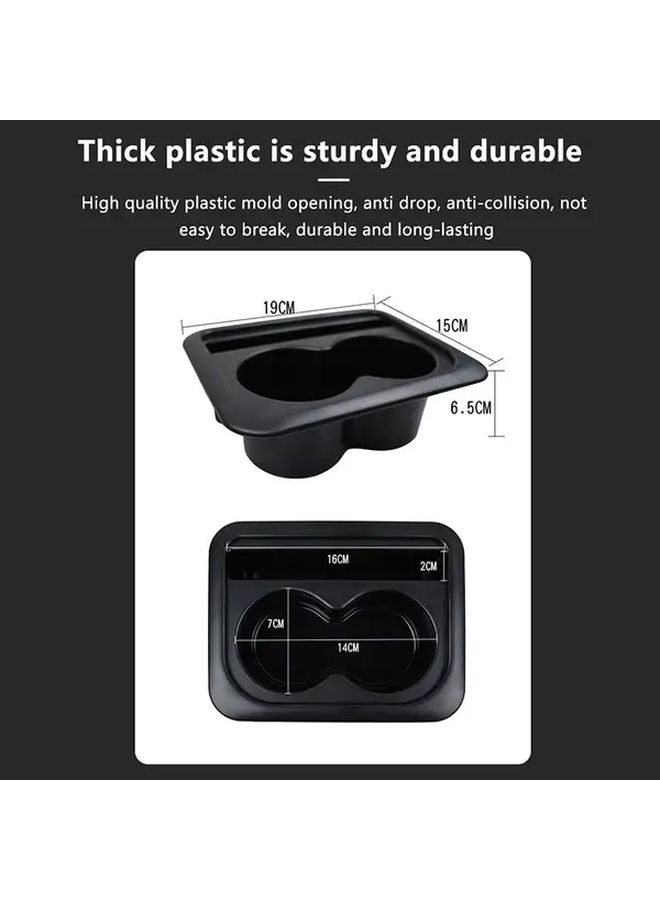 Black Universal Car Cup Holder Organizer With Phone Storage And Armrest Pillow - Image 2