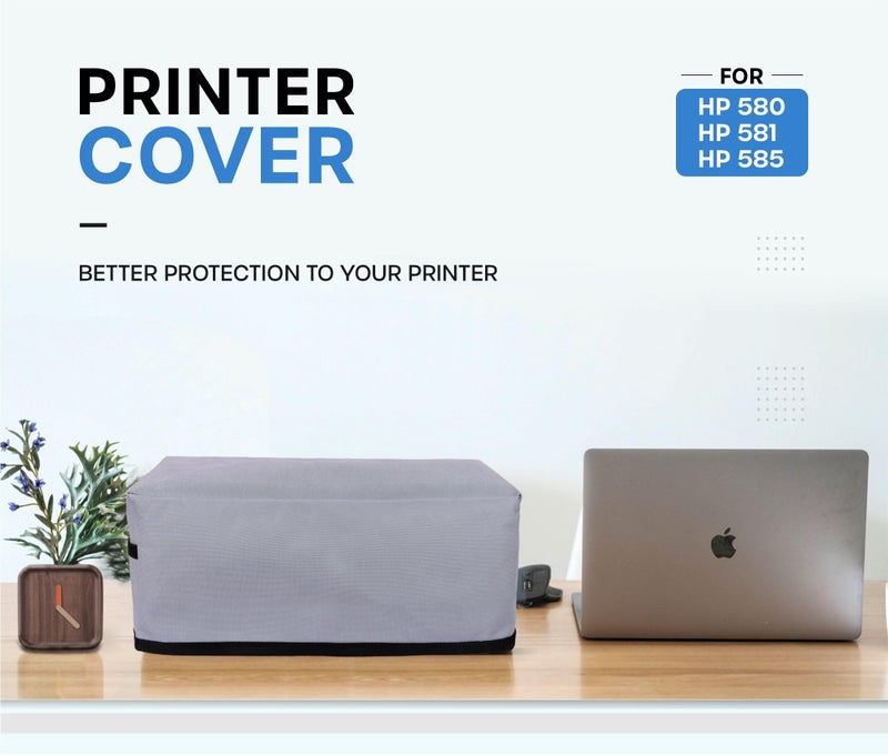 Crasome Dust & Water Proof Printer Cover for HP Smart Tank All-in-One 580 / 581 / 584 / 585 (Grey) - Image 2