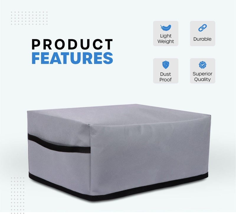Crasome Dust & Water Proof Printer Cover for HP Smart Tank All-in-One 580 / 581 / 584 / 585 (Grey) - Image 3
