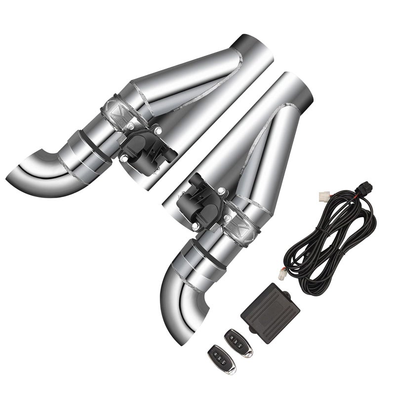 Peastorm Electric Exhaust Cutout 3 Inch with Elbow Muffler Valvetronic Exhaust Valve Kit 1 Controller 2 Valve