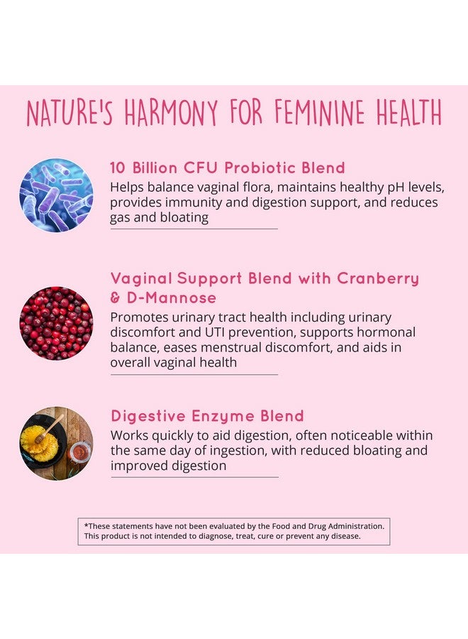 HAPPY HEALTHY HIPPIE Vaginal Probiotics for Women - ph Balance for Women | Cranberry & D-Mannose | 10 Strains | BV, Yeast, Flora & Odor Control | Female Urinary Tract, Gut & Digestive Health Support Pills, 60 Ct - Image 2