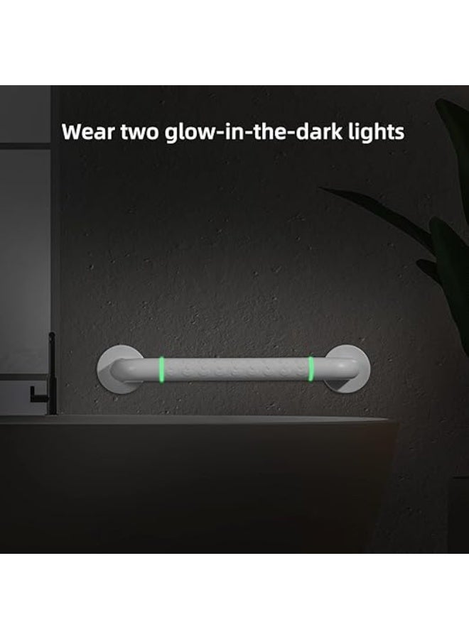 DUNISO 2 Pcs Bathroom Grab Bar，Bath Grab Rails with Anti-Slip Grip and Safety Luminous Circles，Wall Mount Shower Grab Bar，Suitable For Elderly, Children，Disabled，Pregnant，40cm，White - Image 4