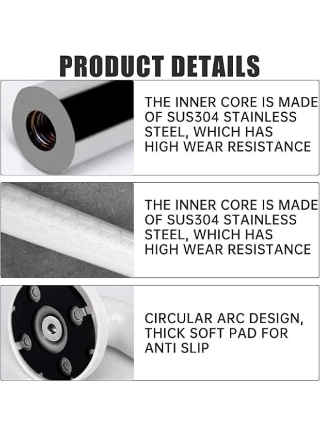 DUNISO 2 Pcs Bathroom Grab Bar，Bath Grab Rails with Anti-Slip Grip and Safety Luminous Circles，Wall Mount Shower Grab Bar，Suitable For Elderly, Children，Disabled，Pregnant，40cm，White - Image 5