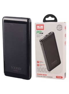 Earldom 10000mAh Power Bank with Digital Display and 22.5W PD Fast Charging - Black