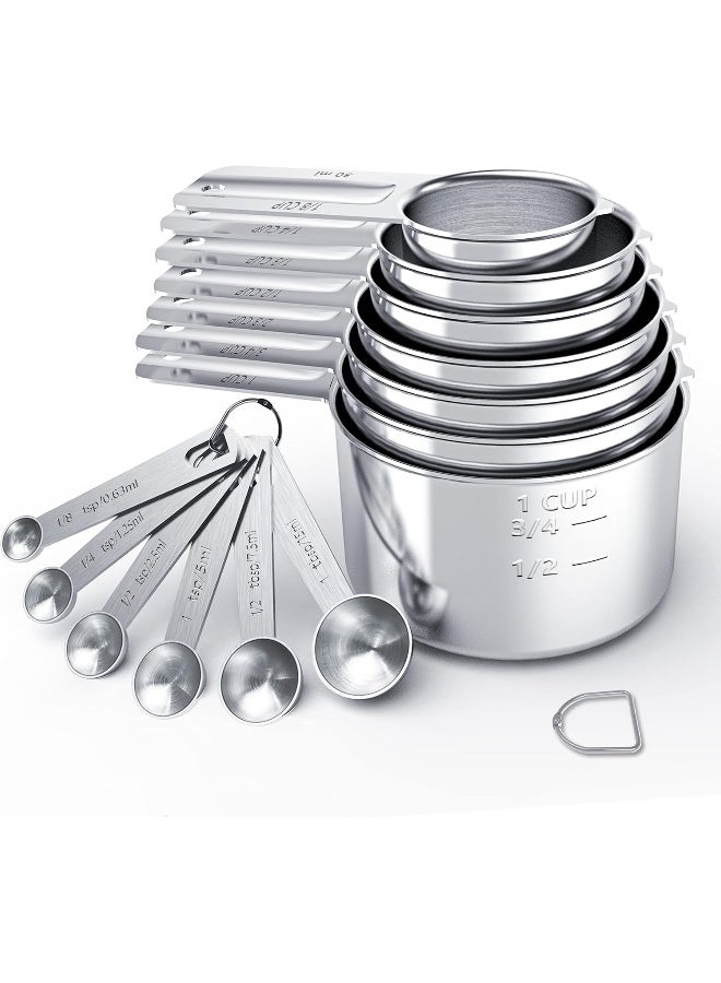 TILUCK Stainless Steel Measuring Cups & Spoons Set, Cups and Spoons, Kitchen Gadgets for Cooking & Baking (XX-Large)  - Image 1