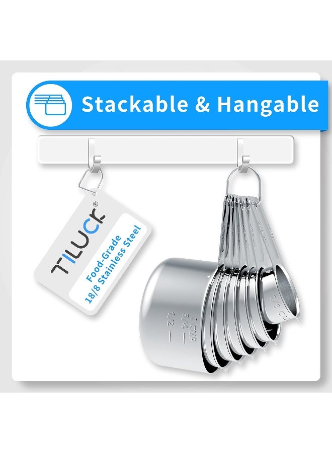 TILUCK Stainless Steel Measuring Cups & Spoons Set, Cups and Spoons, Kitchen Gadgets for Cooking & Baking (XX-Large)  - Image 4