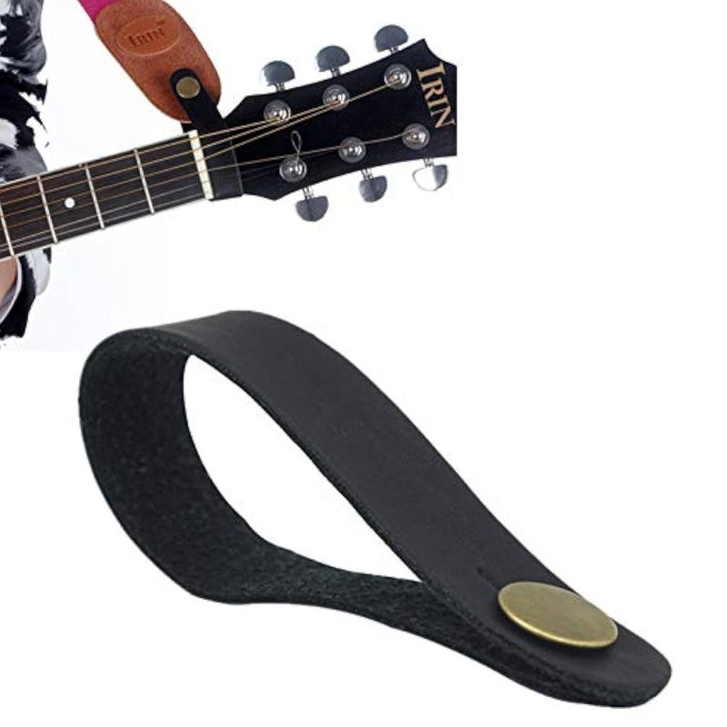 BaaSid Premium Guitar Strap Lock, Leather Guitar Strap Button, Leather Guitar Neck Strap Button, Guitar Headstock Strap Tie, Anti Copper Suited for Acoustic, Electric, Bass Guitars, Ukulele Straps - Image 1