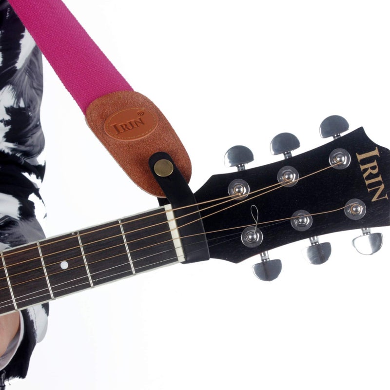 BaaSid Premium Guitar Strap Lock, Leather Guitar Strap Button, Leather Guitar Neck Strap Button, Guitar Headstock Strap Tie, Anti Copper Suited for Acoustic, Electric, Bass Guitars, Ukulele Straps - Image 2