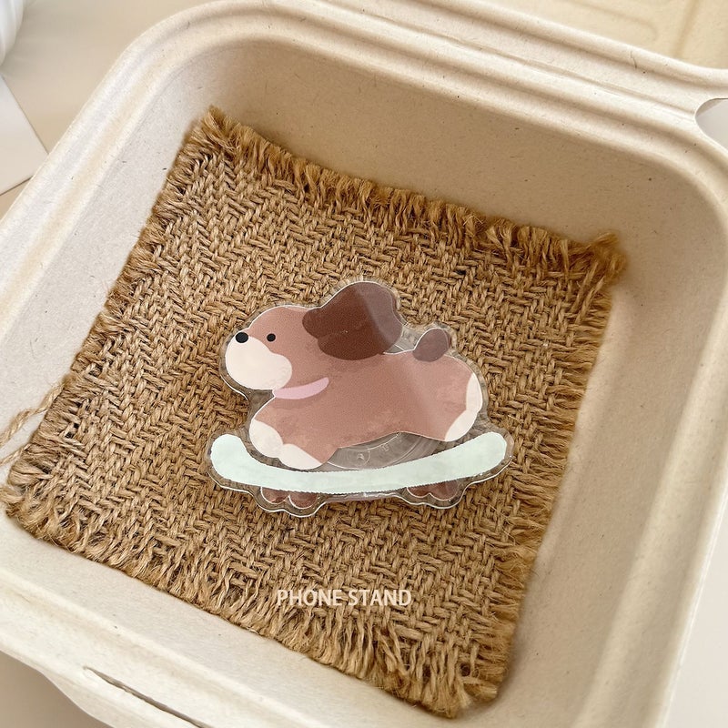حامل كلب سجق على نمط الكرتون الإنساني قابل للطي غلاف خلفي صلب مع حامل - Image 2