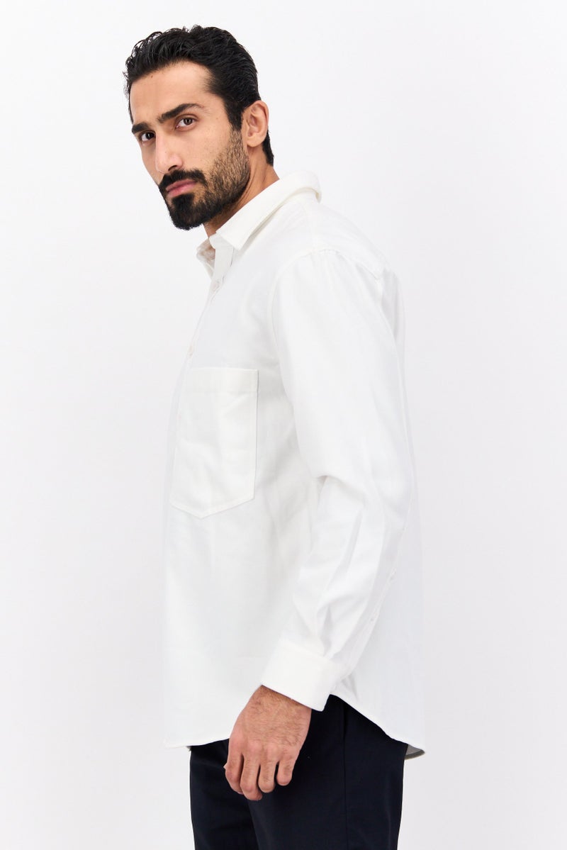 Selected Homme Men Regular Fit Solid Long Sleeves Casual Shirt, White - Image 2