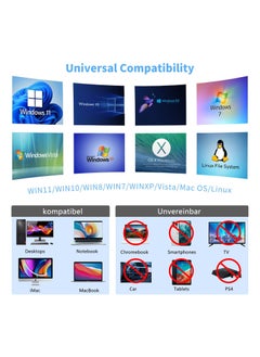Y&D SYOSI External CD/DVD Drive, for Laptop USB 3.0 & Type-C CD DVD Burner CD/DVD+/-RW Rewriter Laptop, Desktop, iMac, MacBook, Compatible with Windows 11/10/XP/8/7/Vista/Linux/MacOS  - Image 2