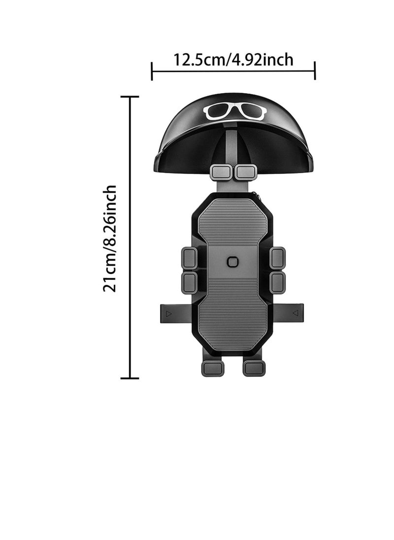 Bike Phone Holder, Bike Phone Holder with Cap for Sun Protection, Motorcycle Phone Mount, Handlebar Phone Clamp for iPhone 15 Pro Max/Plus, 14 Pro Max, S9, S10 and More 4.7" to 6.8" Smartphones - Image 2