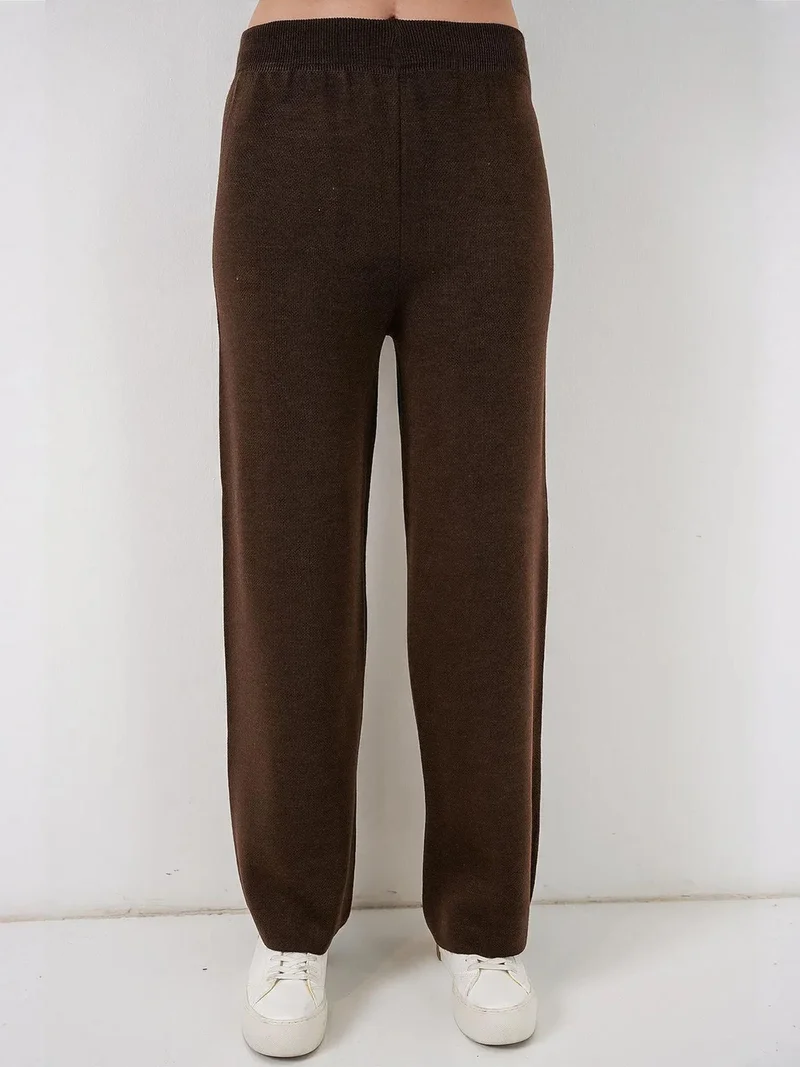 بيغ دارت BDART Textured V-Neck Knitwear Cardigan and Wide Leg Pants Set