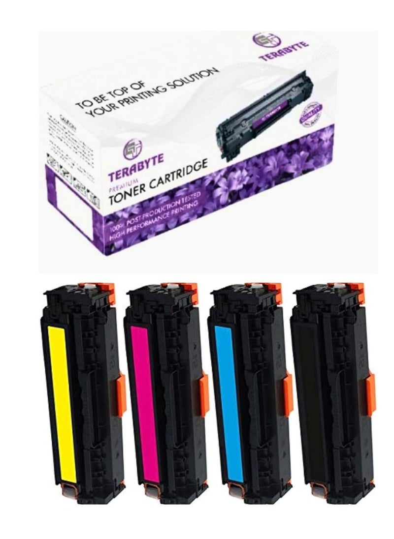 تيرابايت خراطيش حبر متوافقة 410A بديلة لـ 410A CF410A CF411A CF412A CF413A لطابعات Color LaserJet Pro MFP M477fnw M477fdn M477fdw M452dn M452nw M452dw (1 أسود/1 سماوي/1 أرجواني/1 أصفر)  - Image 1