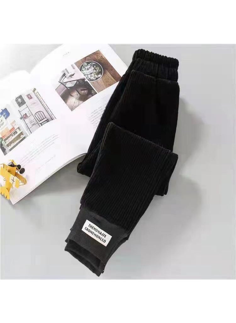 Womens Chenille Fleece-Lined Casual Pants Autumn Winter Black velvet - pzsku/ZEA34CAF18D5E683F4620Z/45/_/1732185587/85a1990a-68cd-419d-8e97-962a29b8eb38