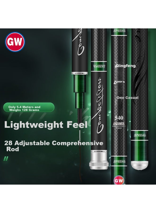 Gwgw 8.1m Qingfeng Leisure Fishing Rod Ultra-light Ultra-hard 28-section C Prehensive Rod Wild Carp Fishing Rod Fishing Rod Hand Rod Platform Fishing Rod - Image 1