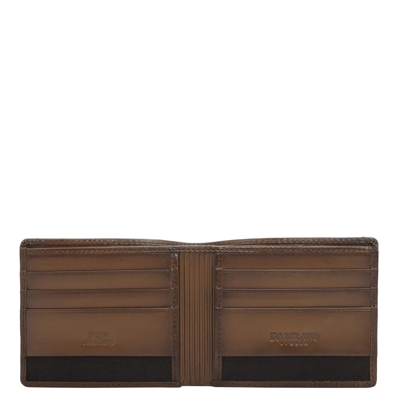 دا ميلانو Cognac Bifold Leather Mens Wallet