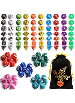 Dnd Dice Set 15 X 7 Polyhedral Dice (105Pcs) With 1 Large Flannel Bag, D&D Dice (D4 D6 D8 D10 D% D12 D20) For Dungeons And Dragons Rpg Mtg Table Games