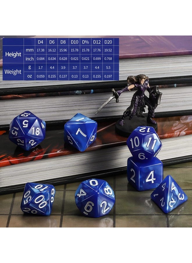 QMAY - Dnd Dice Set 15 X 7 Polyhedral Dice (105Pcs) With 1 Large Flannel Bag, D&D Dice (D4 D6 D8 D10 D% D12 D20) For Dungeons And Dragons Rpg Mtg Table Games - Image 1