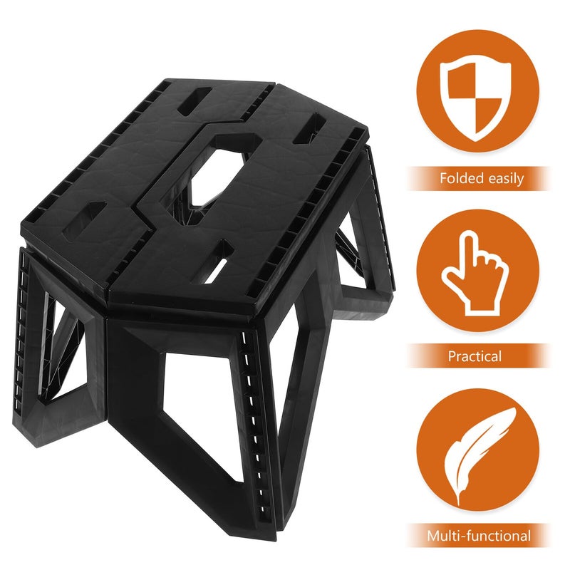 Portable Folding Stool Lightweight Plastic Camping Chair with Handle Outdoor Fishing Travel Seat - Image 5