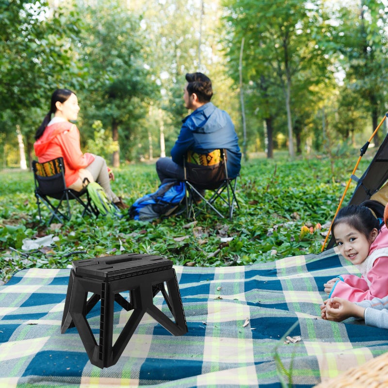 Portable Folding Stool Lightweight Plastic Camping Chair with Handle Outdoor Fishing Travel Seat - Image 3