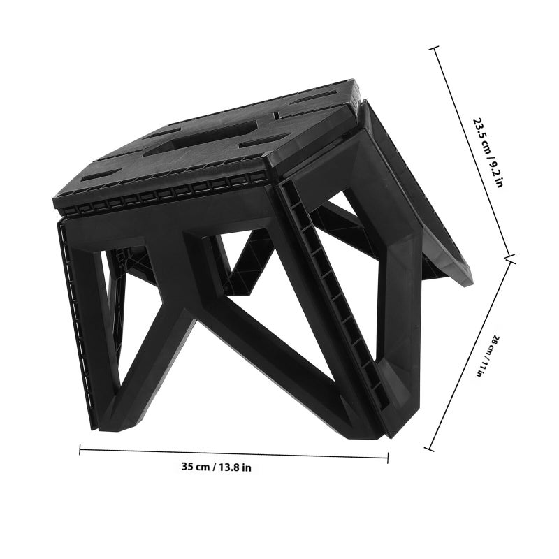 Portable Folding Stool Lightweight Plastic Camping Chair with Handle Outdoor Fishing Travel Seat - Image 4