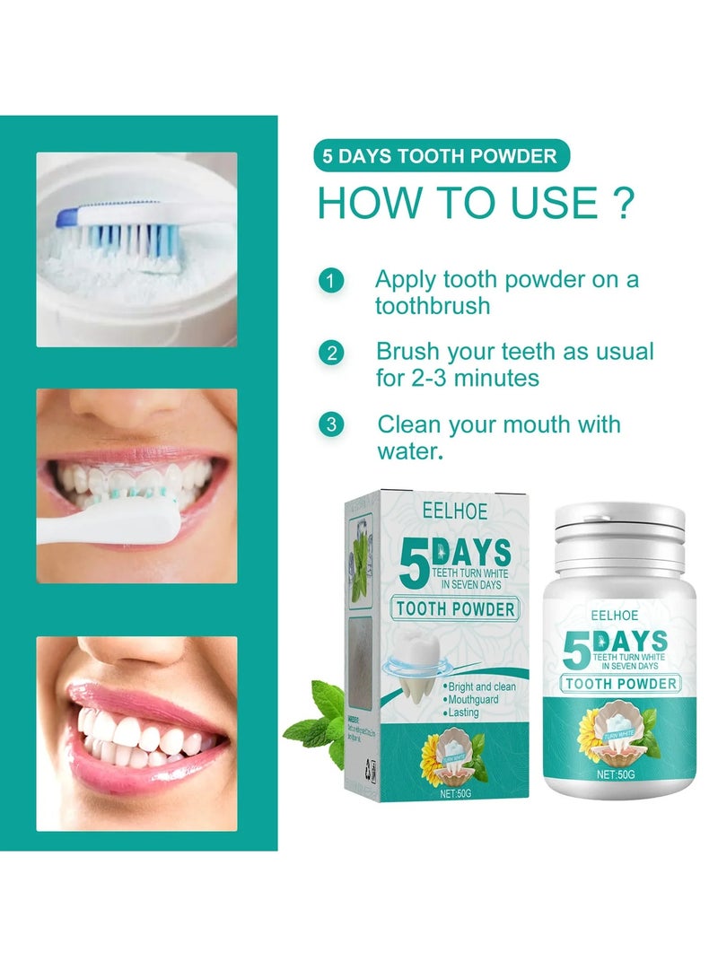 EELHOE مسحوق تبييض الأسنان، مسحوق تبييض الأسنان الآمن على مينا الأسنان، مصحح لون التبييض ضد الأسنان الصفراء، جوهر الأسنان المنعش لتنظيف عميق لصحة الفم - Image 2