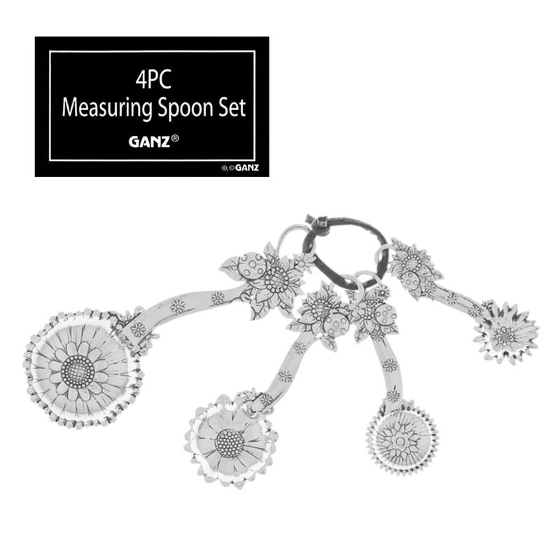 Ganz 4-Piece Measuring Spoon Set with Color, Ladybugs Silver - Image 2