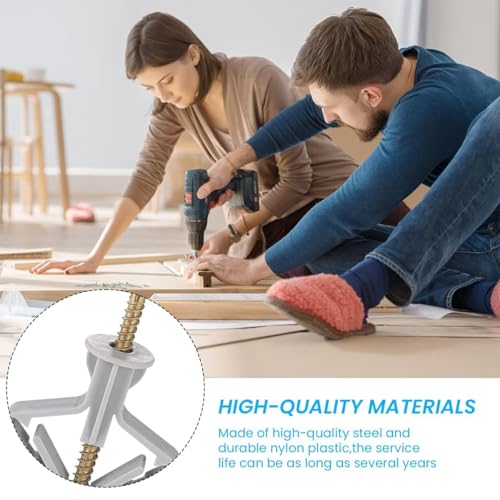 LUVINA Drywall Anchor Kit with Screws, Plastic Hollow Wall Drilling Anchors Plasterboard Plugs Screws Wall Installation Fastener Hardware (50 set) - Image 5